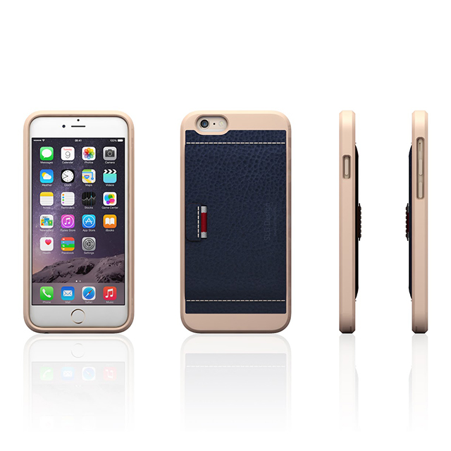 【iPhone6 ケース】D6 Italian Minerva Box Leather Card Pocket Bar (ネイビー)サブ画像