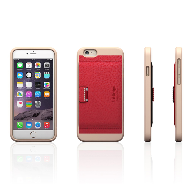 【iPhone6 ケース】D6 Italian Minerva Box Leather Card Pocket Bar (レッド)サブ画像