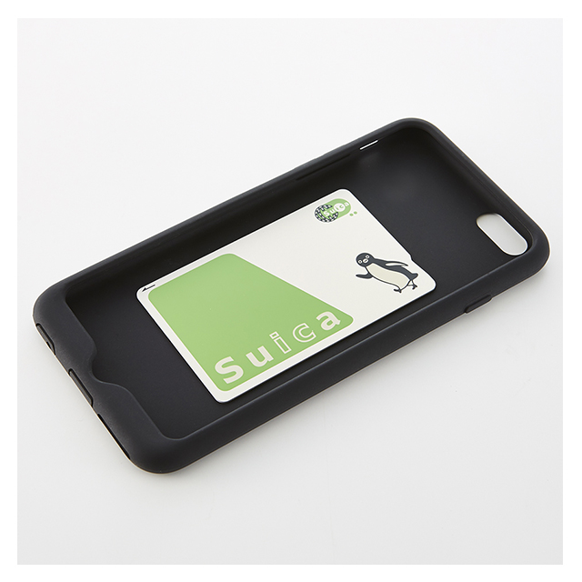【iPhone6s Plus/6 Plus ケース】カードポケット＆背面バンドシリコンケース (ブラック)サブ画像