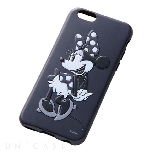 【iPhone6s/6 ケース】3Dレリーフ・ソフト/ミニー(モノクロ)