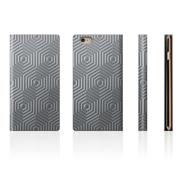 【iPhone6s Plus/6 Plus ケース】D4 Metal Leather Diary (シルバー)サブ画像