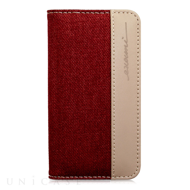 【iPhone6s/6 ケース】Fashion Wallet Twilled Denim Red