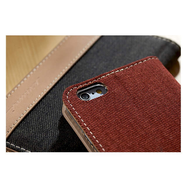 【iPhone6s Plus/6 Plus ケース】Fashion Wallet Twilled Denim Redサブ画像