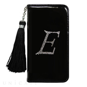 【iPhone6s/6 ケース】イニシャルウォレットケース ”E” ブラック for iPhone6s/6
