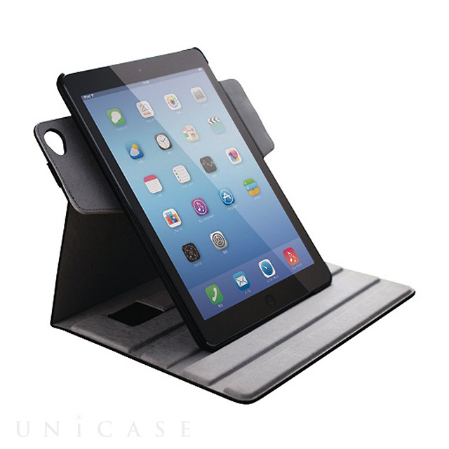 【iPad Air2 ケース】ファブリックカバー(360度回転タイプ) ブラック