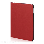 【iPad(9.7inch)(第5世代/第6世代)/Air2/iPad Air(第1世代) ケース】LeatherLook Classic with Front cover (ロッソレッド/ミランブラック)