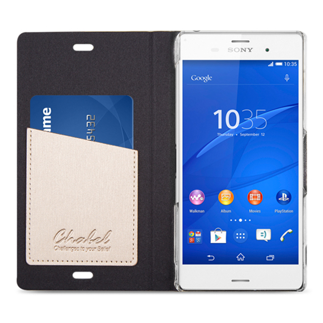 【XPERIA Z3 ケース】Metal Square Cover Diary (バーガンディ)goods_nameサブ画像