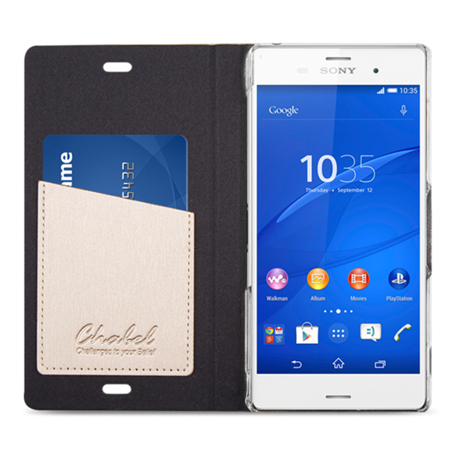 【XPERIA Z3 ケース】Metal Square Cover Diary (シルバー)goods_nameサブ画像
