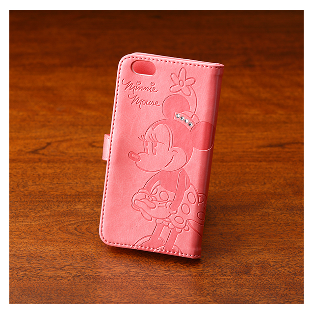 【iPhone6s/6 ケース】石付きエンボスBOOKケース (ミニー/ピンク)サブ画像