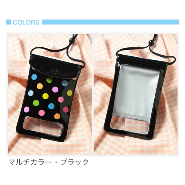 【スマホポーチ】Water Proof (Colorful Drop Black)goods_nameサブ画像