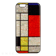 【iPhone6s/6 ケース】天然貝ケース (Mondrian/ブラックフレーム)