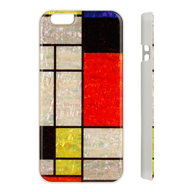 【iPhone6s/6 ケース】天然貝ケース (Mondrian/ホワイトフレーム)goods_nameサブ画像