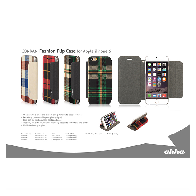 【iPhone6s/6 ケース】Fashion Flip Case CONRAN Creamy Checkerサブ画像