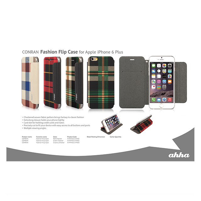 【iPhone6s Plus/6 Plus ケース】Fashion Flip Case CONRAN Green Checkerサブ画像