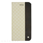 【iPhone6s/6 ケース】Wooden Case with Checker Emboss Creme