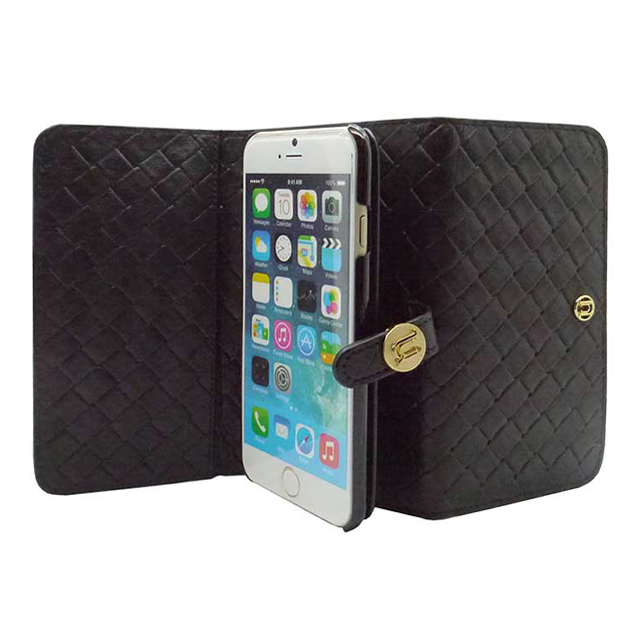 【iPhone6s/6 ケース】Luxe Exotic Female Wallet Weave (Black)goods_nameサブ画像