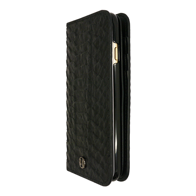 【iPhone6s/6 ケース】Luxe Exotic Croc Folio Wallet- Unisex/Men Blackサブ画像