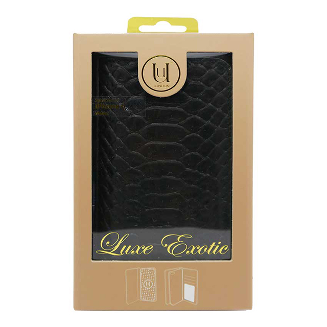 【iPhone6s/6 ケース】Luxe Exotic Croc Folio Wallet- Unisex/Men Blackサブ画像