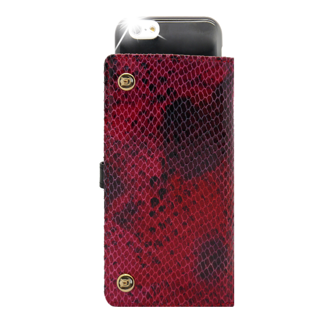 【iPhone6s/6 ケース】Luxe Exotic Slider Leather Wallet Snake (Red)サブ画像