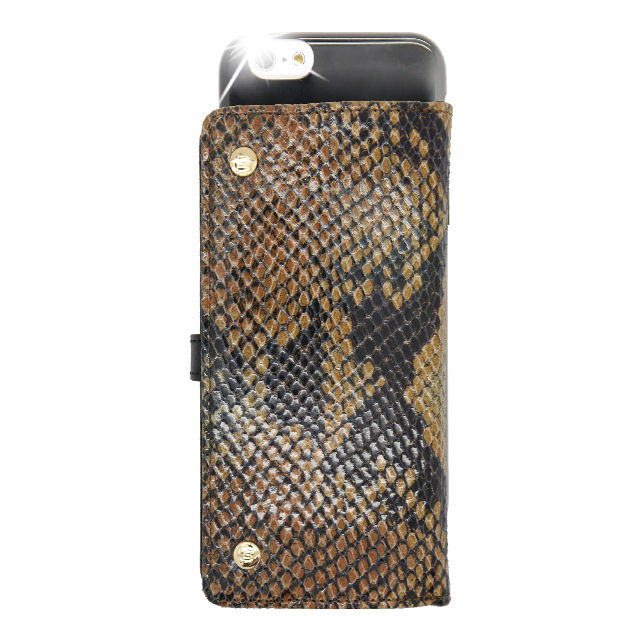 【iPhone6s/6 ケース】Luxe Exotic Slider Leather Wallet Snake (Tan)goods_nameサブ画像