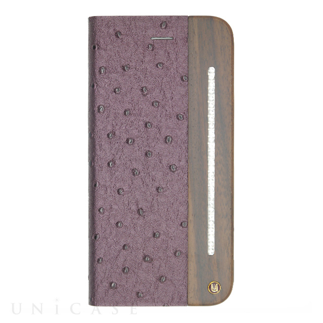 【iPhone6s Plus/6 Plus ケース】Wooden Case with Ostrich design Purple