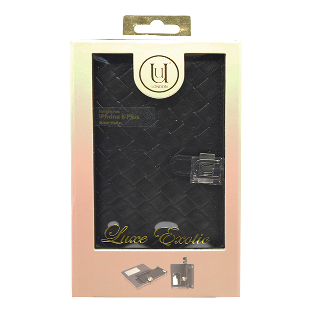 【iPhone6s Plus/6 Plus ケース】Luxe Exotic Slider Leather Wallet (Weave Black)サブ画像