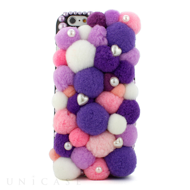 【iPhone6s/6 ケース】デコレーションケース HCH D005・ふかふかボール (Purple)