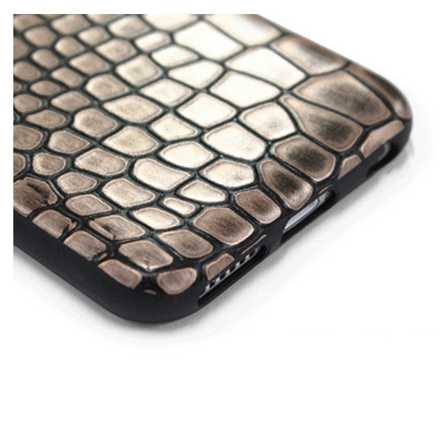 【iPhone6 ケース】TWINKLE-i6 NATURAL LEATHER CROCO SKIN (ゴールドブラック)goods_nameサブ画像