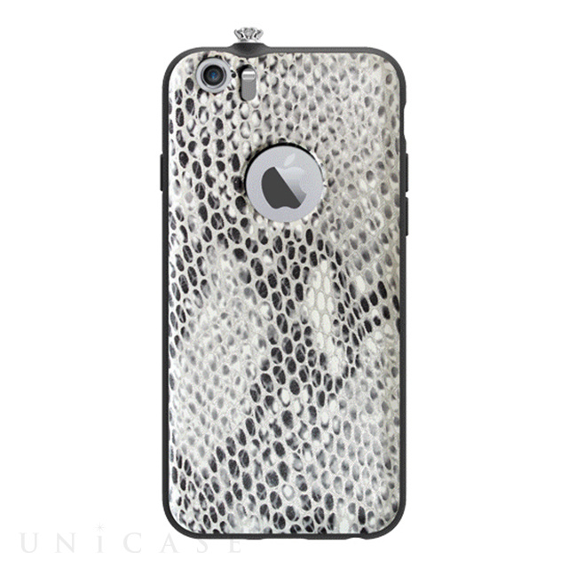 【iPhone6 Plus ケース】TWINKLE-i6+ NATURAL LEATHER SNAKE SKIN (シルバー)