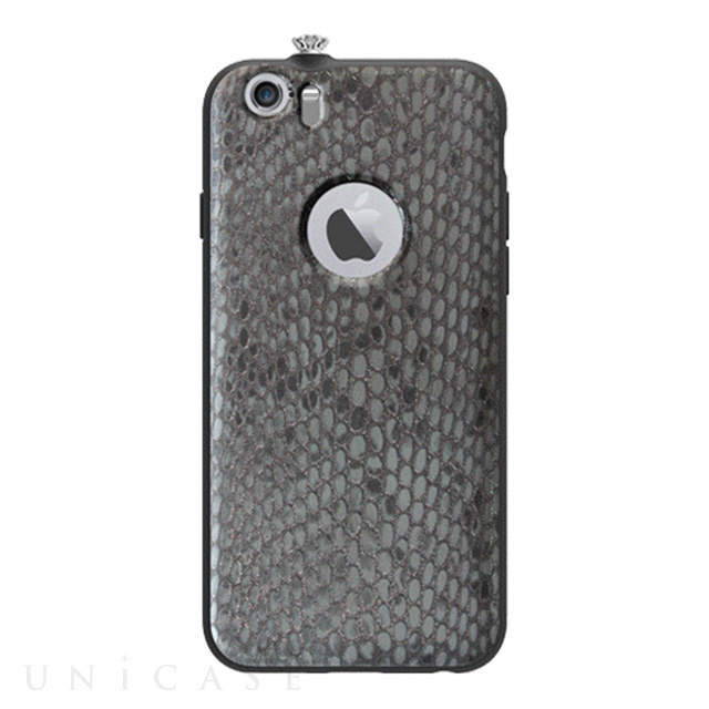 【iPhone6 Plus ケース】TWINKLE-i6+ NATURAL LEATHER SNAKE SKIN (スペースグレー)