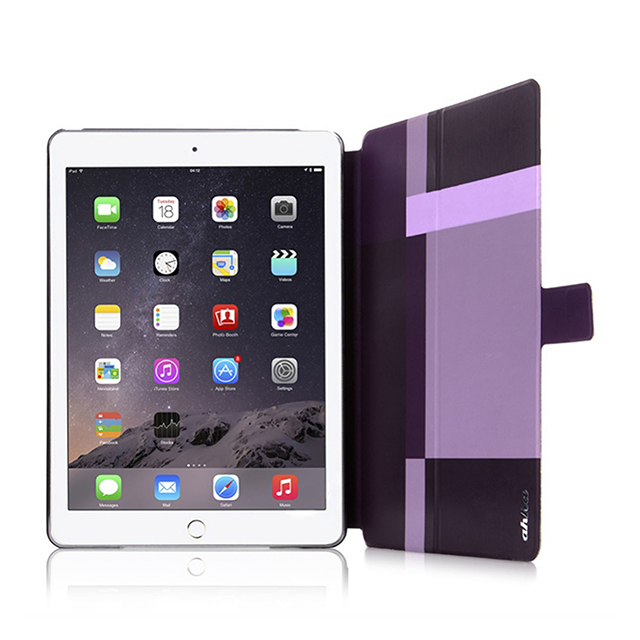 【iPad Air2 ケース】Dual Face Flip Case SYKES MIX Purple Checker/Metallic Redサブ画像