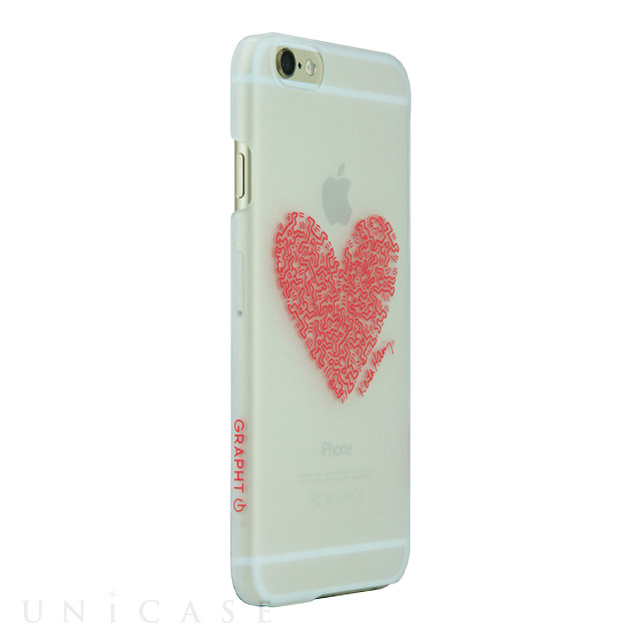 【iPhone6 ケース】Keith Haring Collection Ice Case Heart/Clear x Red