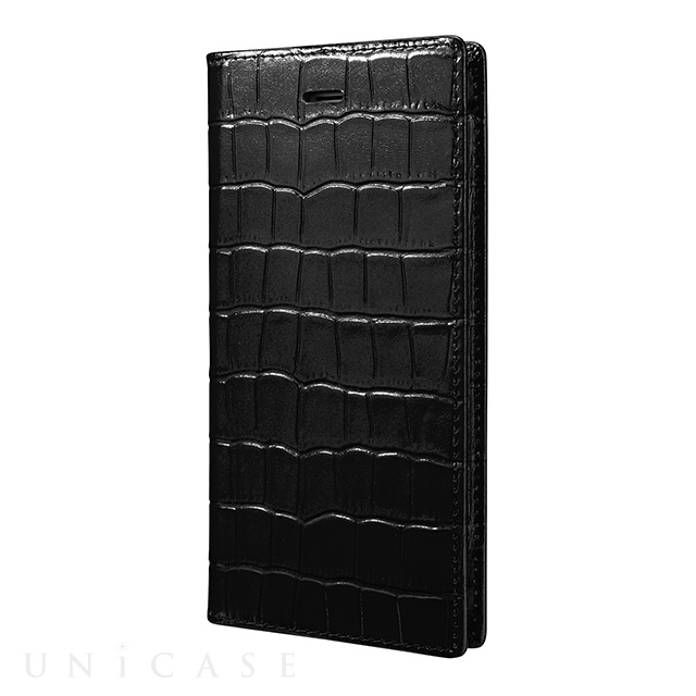 【iPhone6s/6 ケース】Croco Patterned Full Leather Case (Black)