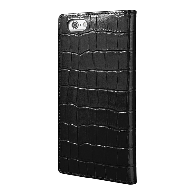 【iPhone6s/6 ケース】Croco Patterned Full Leather Case (Black)サブ画像