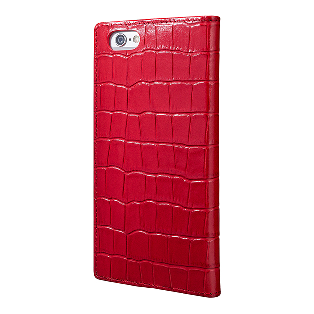 【iPhone6s/6 ケース】Croco Patterned Full Leather Case (Red)サブ画像