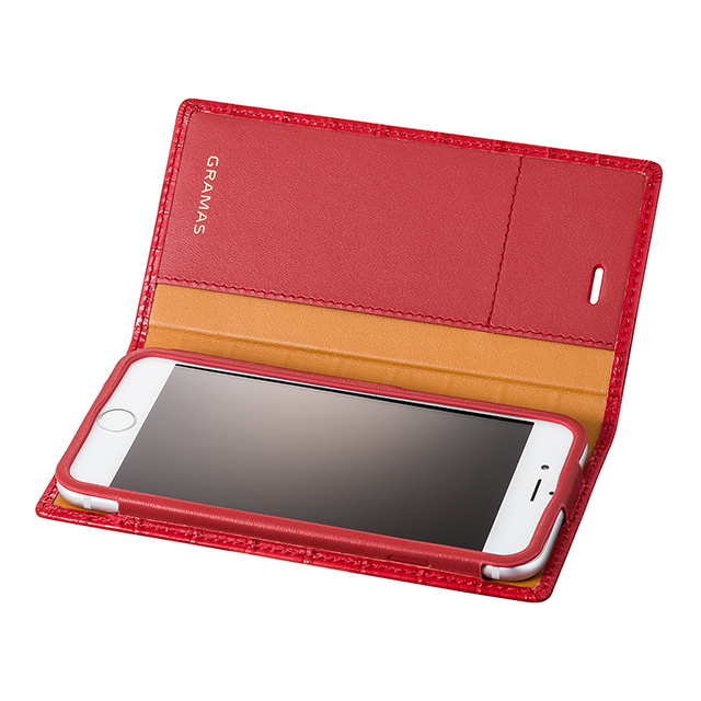 【iPhone6s/6 ケース】Croco Patterned Full Leather Case (Red)goods_nameサブ画像