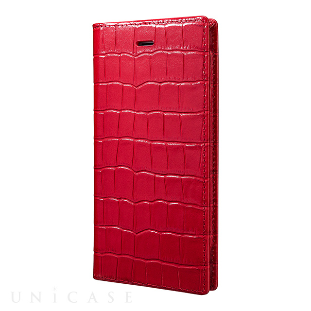 【iPhone6s/6 ケース】Croco Patterned Full Leather Case (Red)