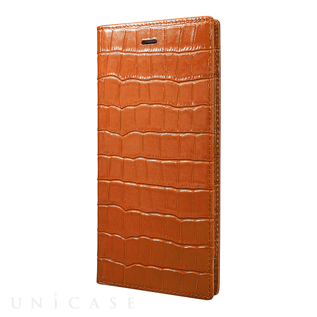 【iPhone6s Plus/6 Plus ケース】Croco Patterned Full Leather Case (Tan)