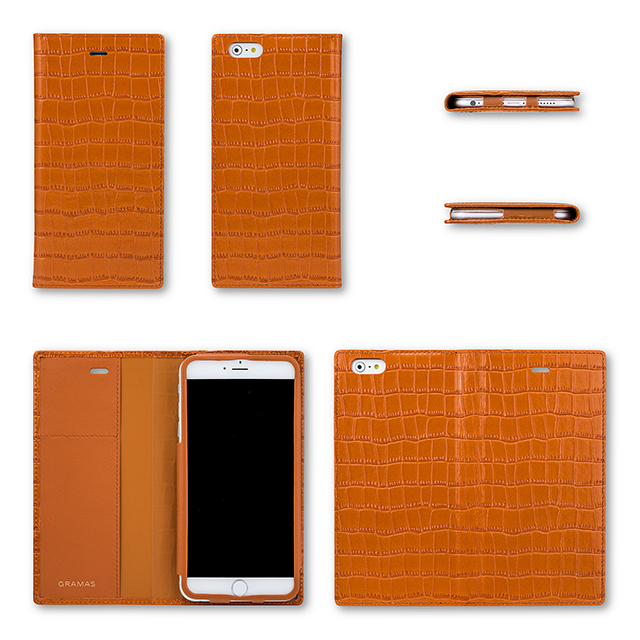 【iPhone6s Plus/6 Plus ケース】Croco Patterned Full Leather Case (Tan)サブ画像