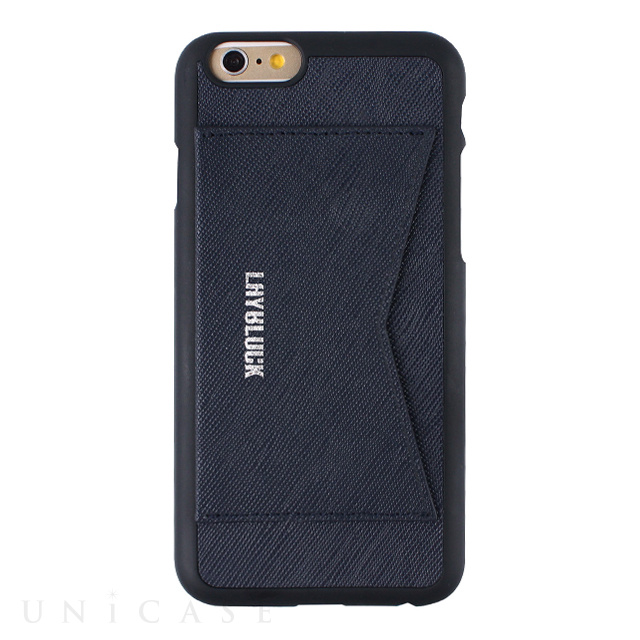 【iPhone6s/6 ケース】Leather Pocket Bar (クラシックネイビー)