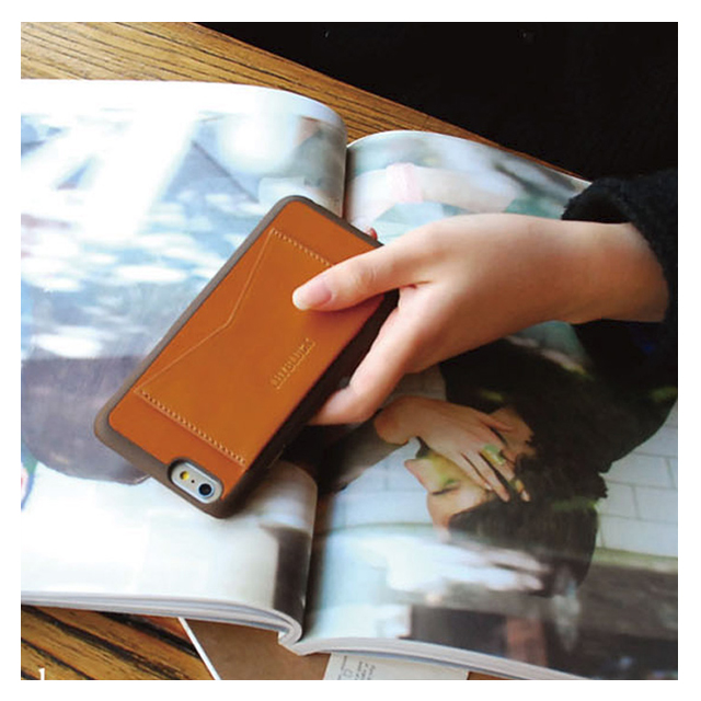 【iPhone6s/6 ケース】Leather Pocket Bar (キャメルブラウン)goods_nameサブ画像