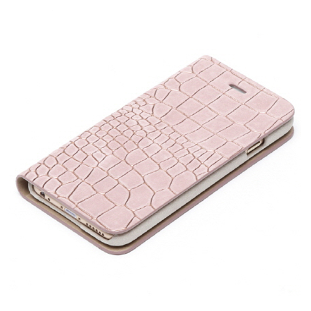 【iPhone6s/6 ケース】Croco Nubuck Diary (ピンク)サブ画像