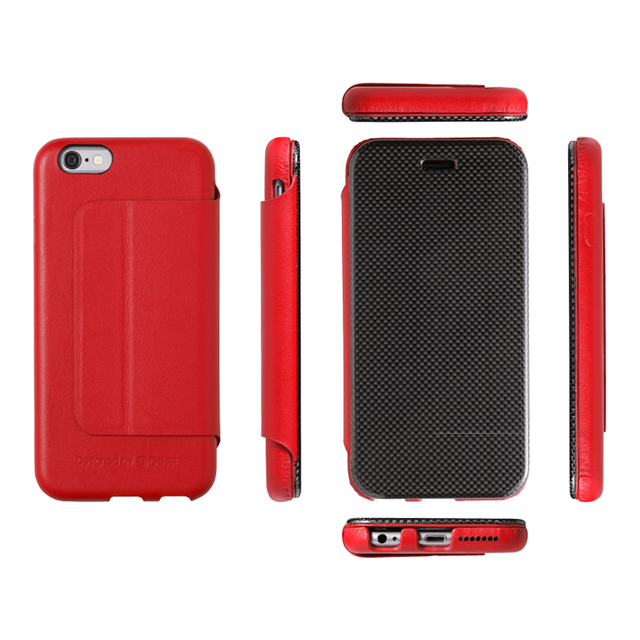 【iPhone6s/6 ケース】Carbon Fiber ＆ Leather Case Redgoods_nameサブ画像