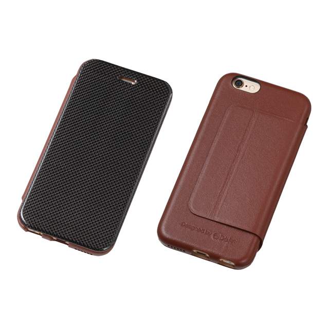 【iPhone6s/6 ケース】Carbon Fiber ＆ Leather Case Brownサブ画像