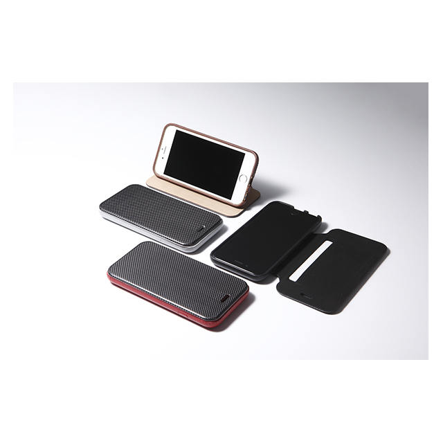 【iPhone6s/6 ケース】Carbon Fiber ＆ Leather Case Grayサブ画像