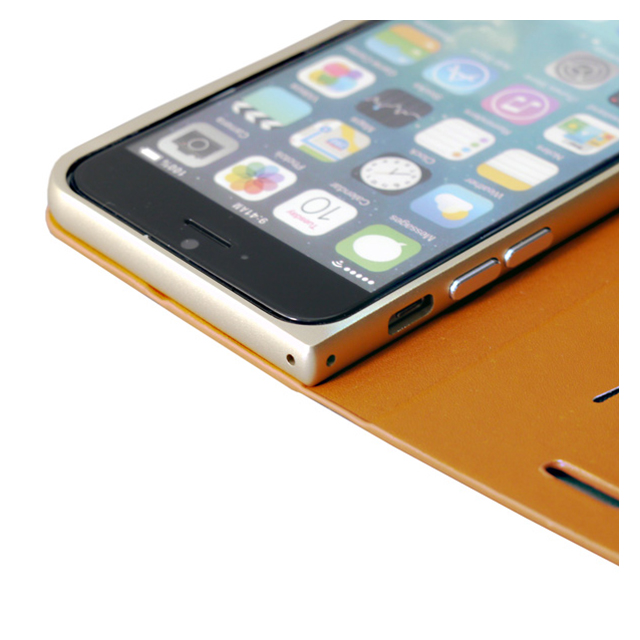 【iPhone6 ケース】Cuoio 白×ゴールドサブ画像