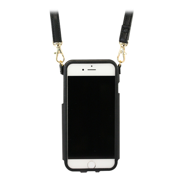 【iPhone6s/6 ケース】ロングベルト付きポシェット (ブラック)サブ画像