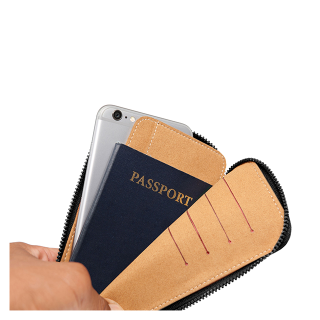【iPhone6 Plus ケース】Leather Zip Wallet (Black)サブ画像