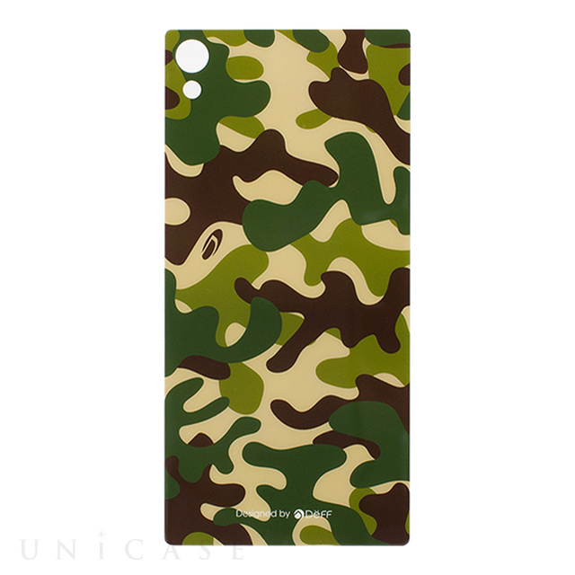 【XPERIA Z4 フィルム】High Grade Glass Screen Protector Camouflage(Woodland) 背面プレート
