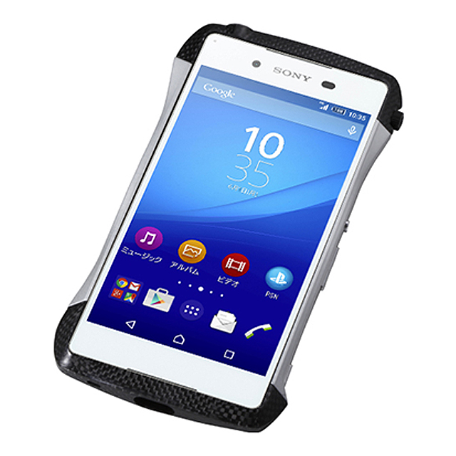 【XPERIA Z4 ケース】CLEAVE Carbon＆Aluminum Bumper “Hybrid” Silverサブ画像